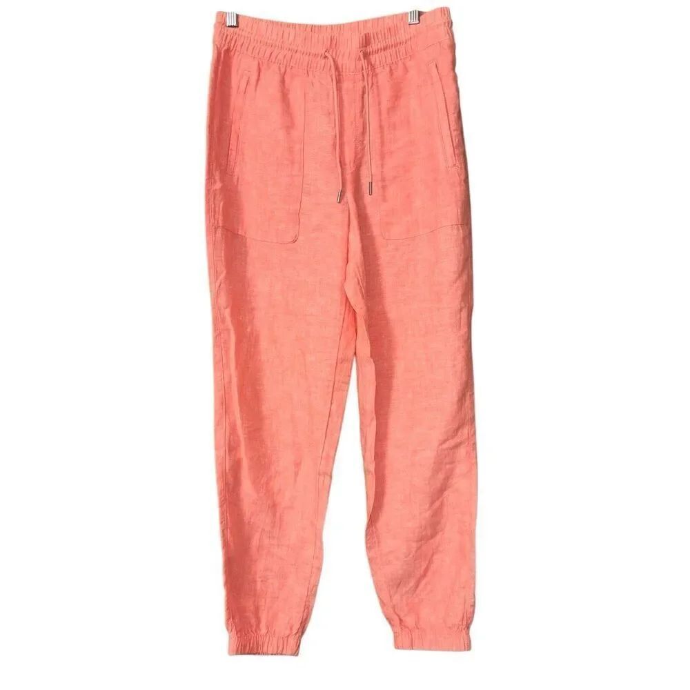 Athleta Retreat Linen Jogger pull-on drawstring pockets size 4